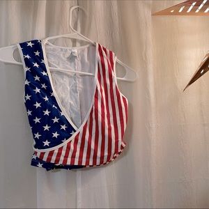 🇺🇸 wrap crop top 🇺🇸